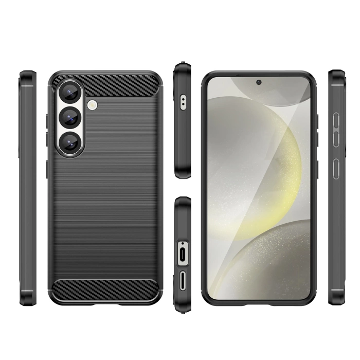 Carbon Case Flexibles Silikon für Samsung Galaxy F06 5G - Schwarz