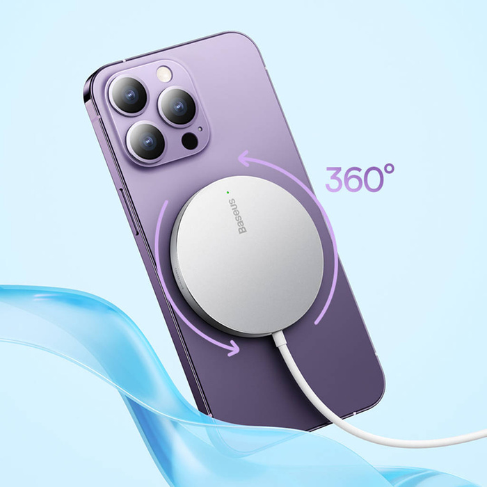 Baseus Simple Mini3 nabíječka indukce 15W stříbrná