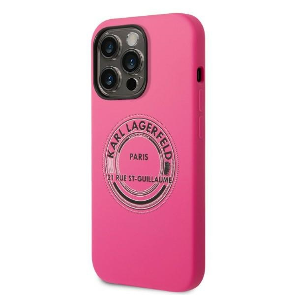 Hülle KARL LAGERFELD Apple iPhone 14 Profi-Silikon RSG Rosa Hartcase