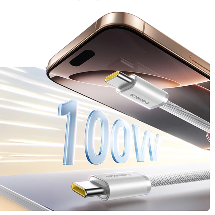 Baseus Dynamic 4 Pro 100W USB-C - USB-C Magnetkabel 1m - Weiß