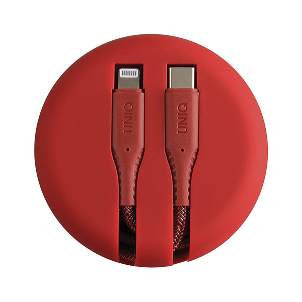UNIQ MFI Halo USB-C-Lightning 18W Cable Nylon Coil 1.2m Red
