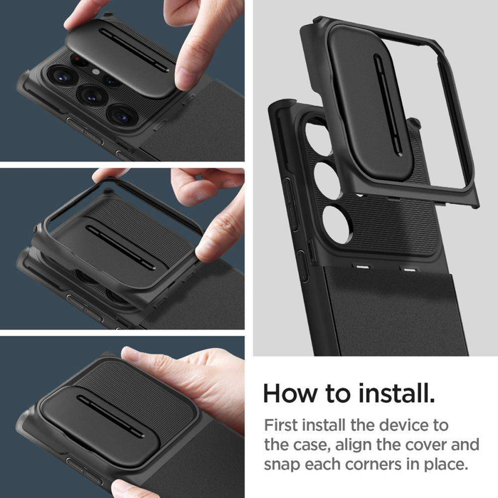 Hülle Spigen OPTIK Armor GALAXY S23 ULTRA SCHWARZ