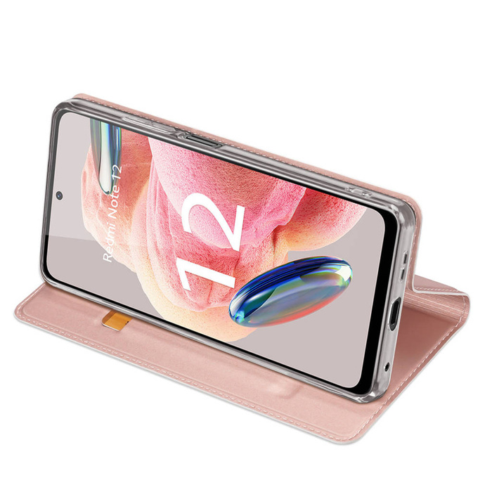 Custodia Dux Ducis Skin Pro per Xiaomi Redmi Note 12 Flip Card Wallet Stand Rosa