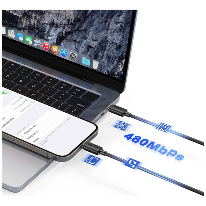 Kabel USAMS KY Series US-SJ691 60W USB-C do USB-C 1m biały