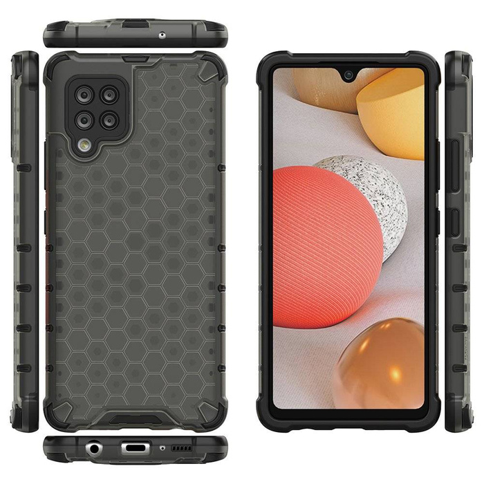 Honeycomb coque housse blindée avec cadre en gel Samsung Galaxy A42 5G noir