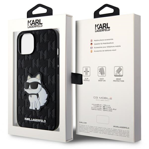 Case Karl Lagerfeld KLHCP14SSAKHPCK iPhone 14 6.1" black/black Saffiano Monogram Choupette Case