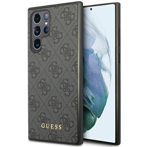 Obal Guess GUHCS23LG4GFGR S23 Ultra S918 grey/grey hardcase 4G Metal Gold Logo Case