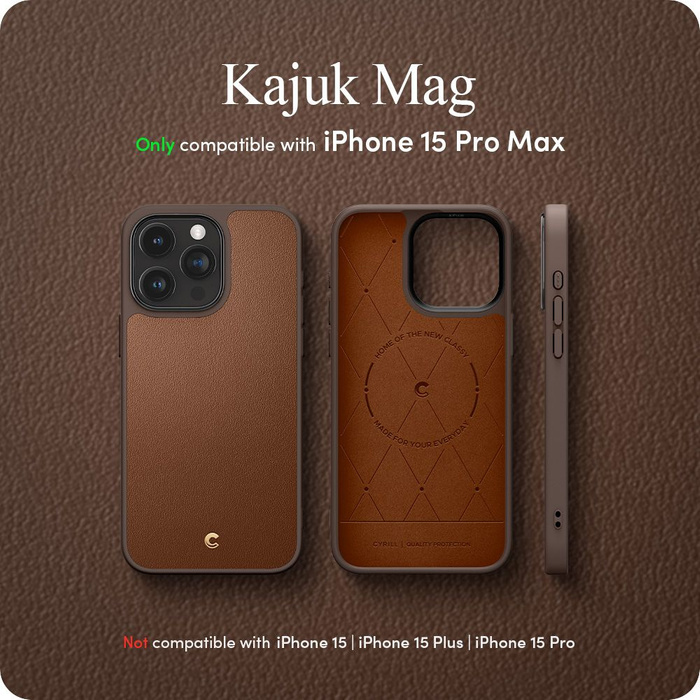 Obal Spigen Cyrill Kajuk Mag MagSafe iPhone 15 Pro Max Sedlo Brown Case
