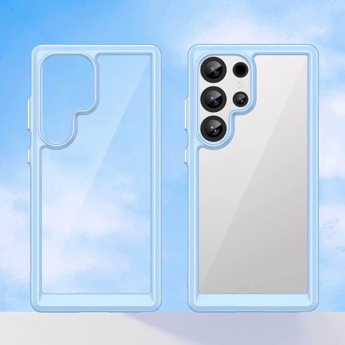 Outer Space Case Silikonhülle mit Gelrahmen für Samsung Galaxy S25 Ultra – blau