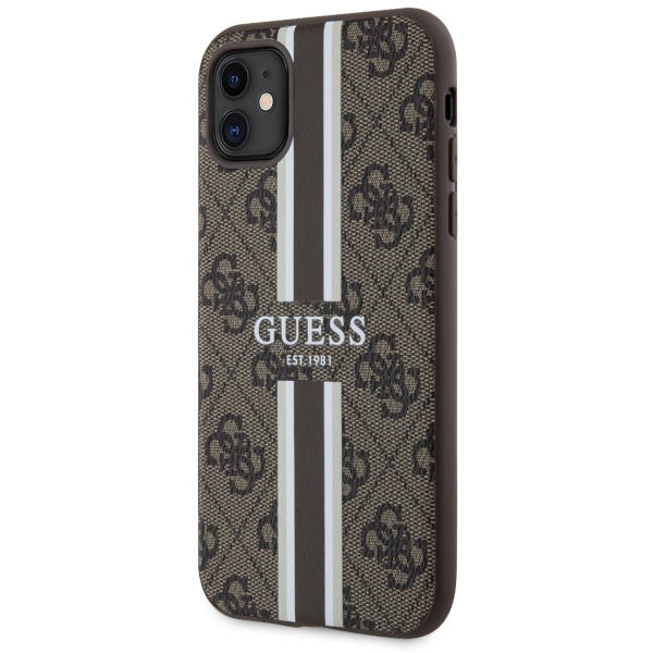 Hülle Guess GUHMN61P4RPSW iPhone 11 / Xr braun/braun hartcase 4G Printed Stripes MagSafe Case