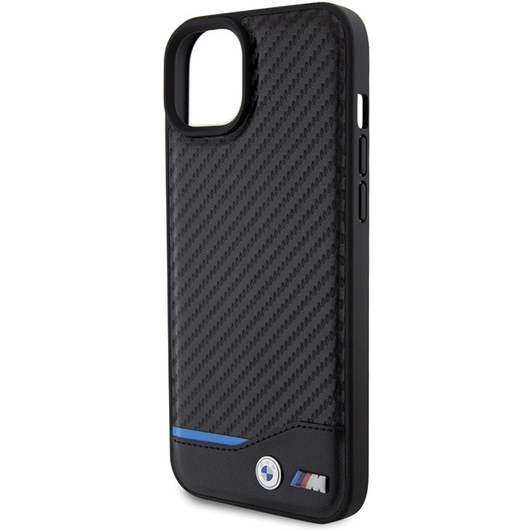 Etui BMW BMHCP15M22NBCK iPhone 15 Plus 6.7" czarny/black Leather Carbon Case