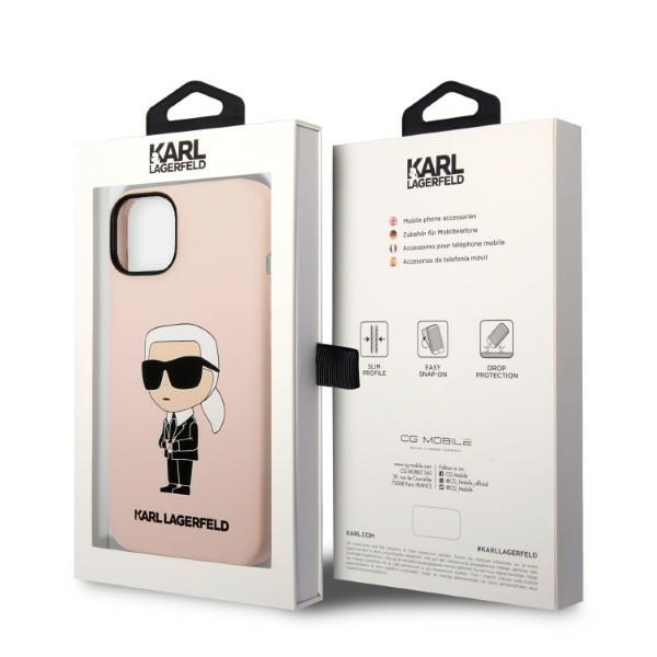 Karl Lagerfeld KLHMP14SSNIKBCP iPhone 14 6,1" hardcase pink/pink Silicone Ikonik MagSafe