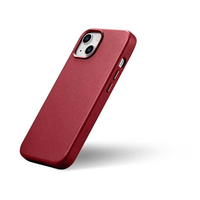 iCarer Case Cover in vera pelle per iPhone 14 rossa (WMI14220705-RD) (Compatibile MagSafe)