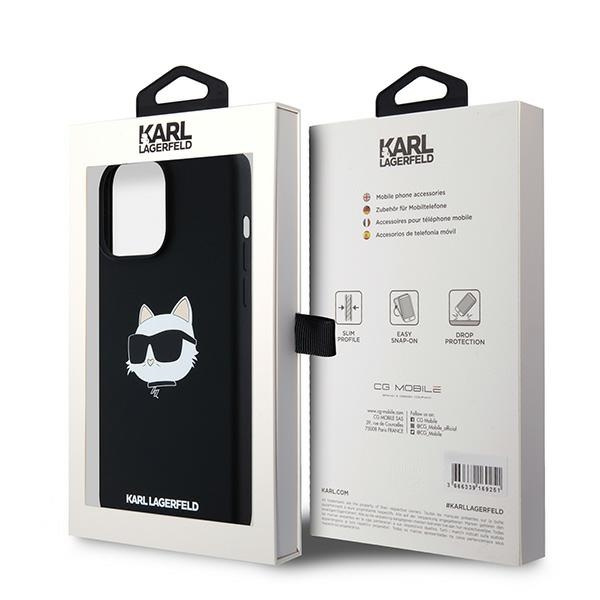 Etui Karl Lagerfeld KLHMP15LSCHPPLK iPhone 15 Pro 6.1" czarny/black hardcase Silicone Choupette Head MagSafe