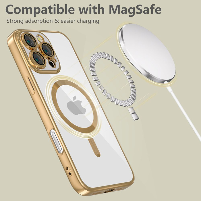 ETUI TECH-PROTECT MAGFLEX MAGSAFE IPHONE 16 PRO MAX SHINY GOLD