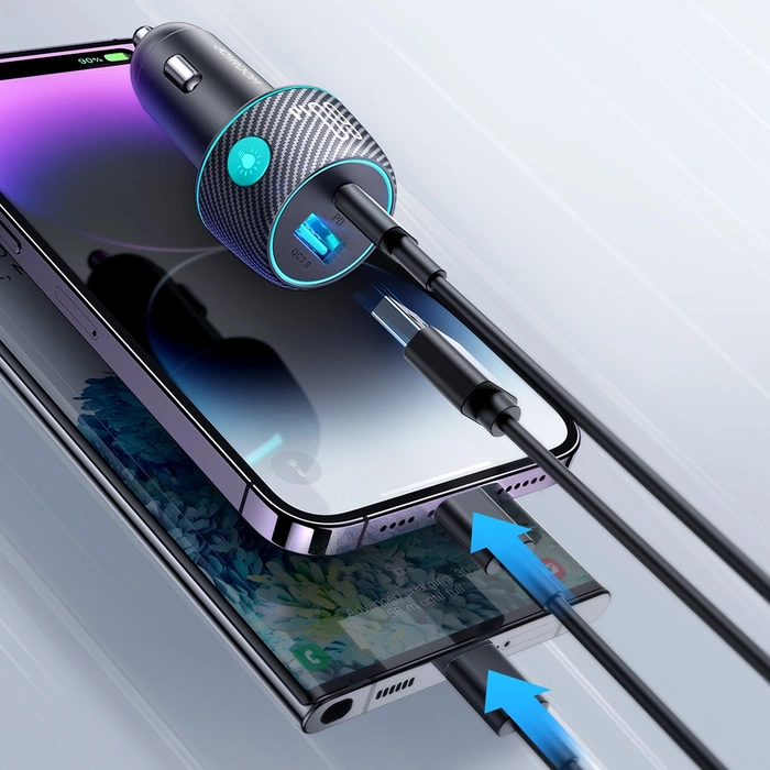 [APRÈS RETOUR] Chargeur de voiture 60W USB-C USB-A Joyroom JR-CCN01 - noir