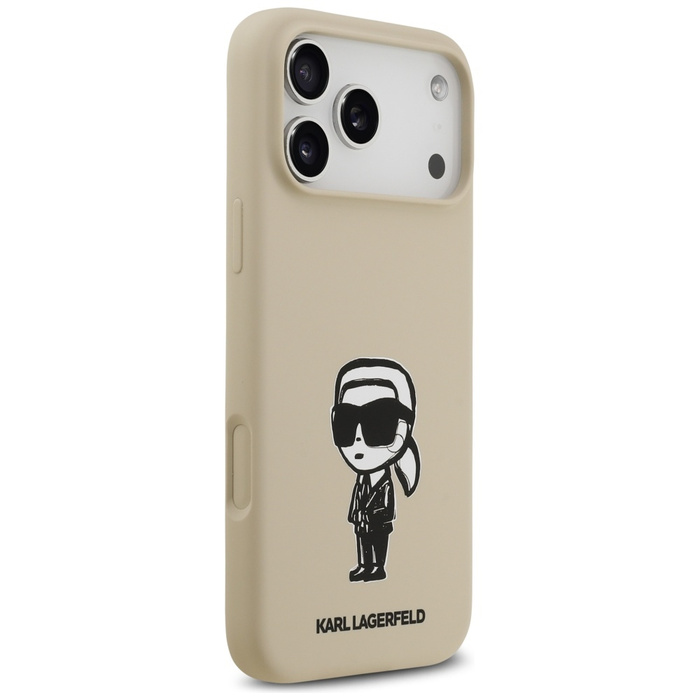 Etui Karl Lagerfeld Silicone Karl Sketch & Logo MagSafe do iPhone 17 Pro Max brązowy