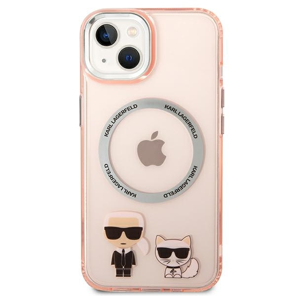 Karl Lagerfeld KLHMP14MHKCP iPhone 14 Plus 6.7" hardcase pink/pink Karl & Choupette Aluminum MagSafe