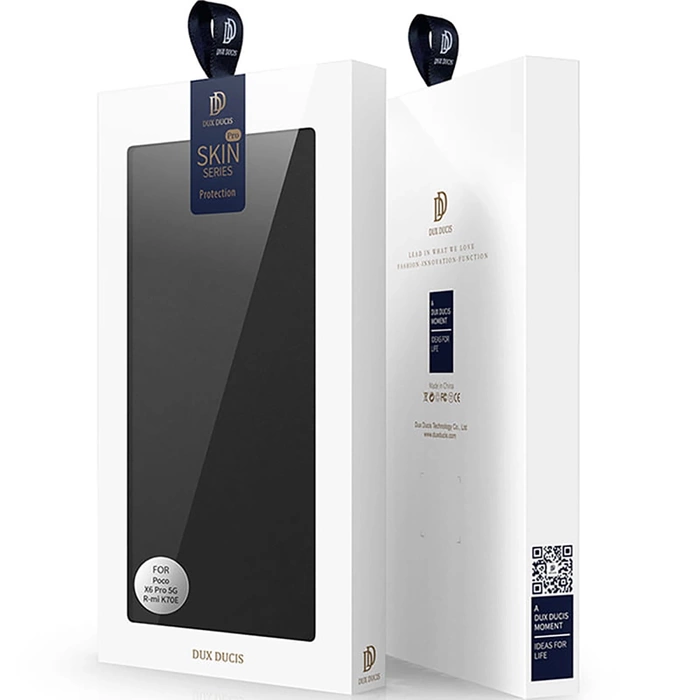 Dux Ducis Skin Pro Hülle für Xiaomi Poco X6 Pro 5G / Redmi K70E mit Klappe und Kartenfach - Schwarz