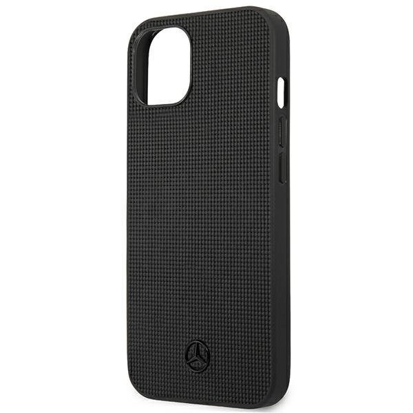 Mercedes MEHCP13MMBLBK iPhone 13 6.1" schwarz/schwarz hartcase Leder Meshed Metal Logo
