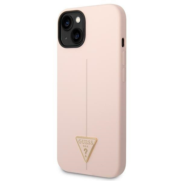 Case Guess GUHCP14MSLTGP iPhone 14 Plus 6.7" pink/pink hardcase Silicone Triangle