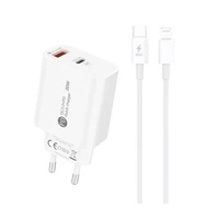 A6MaxL 20W USB-A USB-C Wandladegerät mit 1m USB-C - Lightning Kabel - Weiß