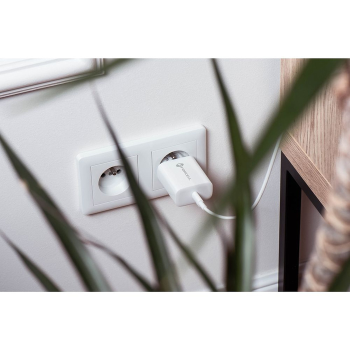 Ładowarka sieciowa do telefonu Forcell F-Energy USB C QC4.0 PD 3A 20W + kabel USB C do Lightning TFK-TC-20WPD biała