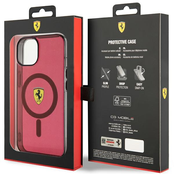 Hülle Ferrari FEHMP14SURKR iPhone 14 6.1" rot/rot hartcase Transluzent MagSafe Case