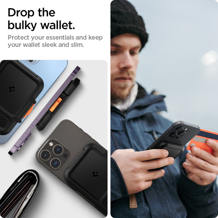 MagSafe Spigen TARJETERO UNIVERSAL CON CIERRE NEGRO