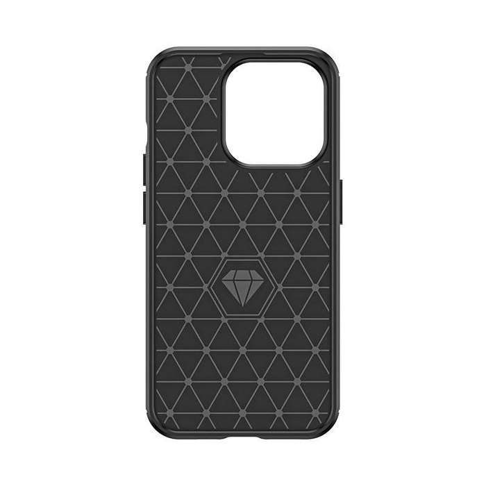 Flexible Hülle mit Carbonmuster für das iPhone 15 Pro Carbon Case - Schwarz