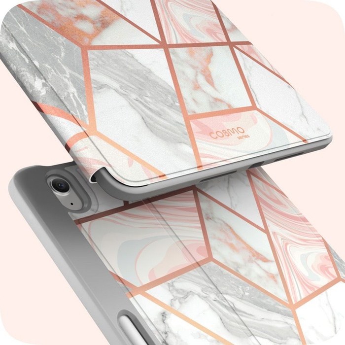 Telefontok Supcase Apple iPad 6 2021 Cosmo márvány rózsaszín Case