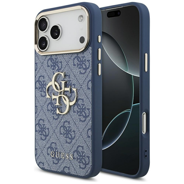 Etui Guess 4G Big 4G Classic Logo do     iPhone 17 Pro Max niebieski złoty