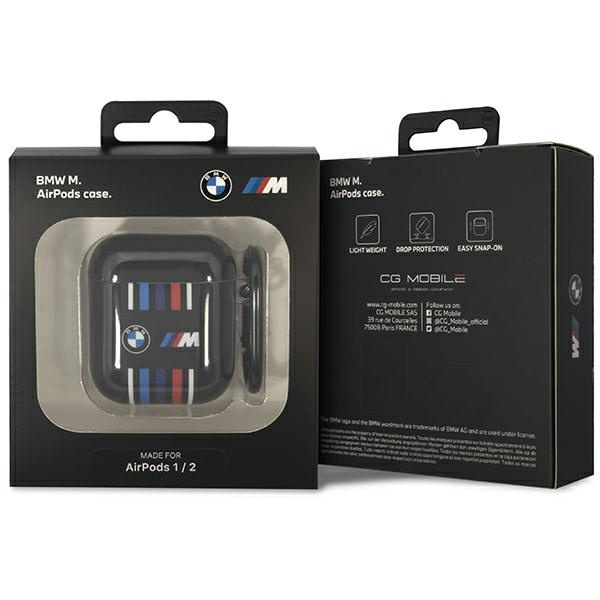 BMW BMA222SWTK AirPods 1/2 cover nero/nero Linee multiple colorate