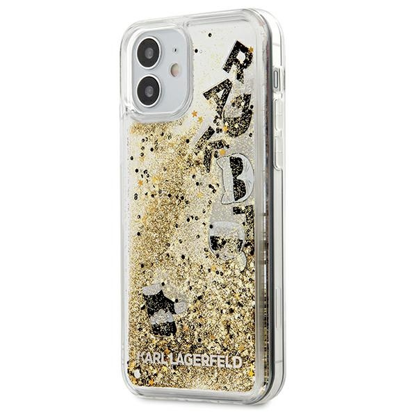 KARL LAGERFELD Apple iPhone 12 Mini Glitter Charms KLHCP12SROGO Gold Hülle