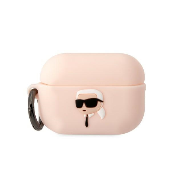 Karl Lagerfeld KLAP2RUNIKP Kryt AirPods Pro 2 růžový/růžový Silikon Karl Head 3D