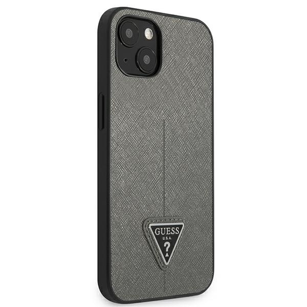 Guess GUHCP14SPSATLG iPhone 14 6.1" silber/silber hartcase SaffianoDreieck Logo