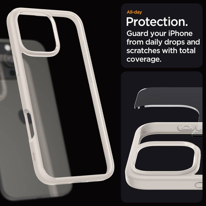 ETUI SPIGEN ULTRA HYBRID IPHONE 16 PRO NATURAL TITANIUM wird zu SPIGEN ULTRA HYBRID IPHONE 16 PRO NATUR TITAN SCHUTZHÜLLE.