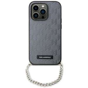 Hülle Karl Lagerfeld KLHCP14SSACKLHPG iPhone 14 6,1" Silber/Silber hartcase Saffiano Monogramm Kette Case