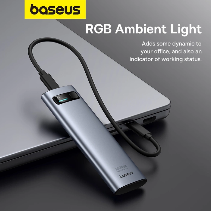 Baseus FlyJoy Series M.2 NVMe / M.2 SATA 10 Gb/s SSD-Schacht – Grau