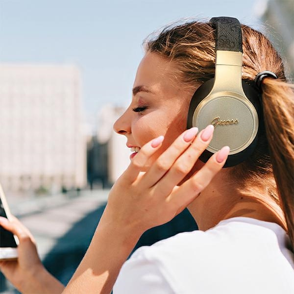 Guess casque Oreillettes Bluetooth GUBH604GEMK noir/noir 4G Script