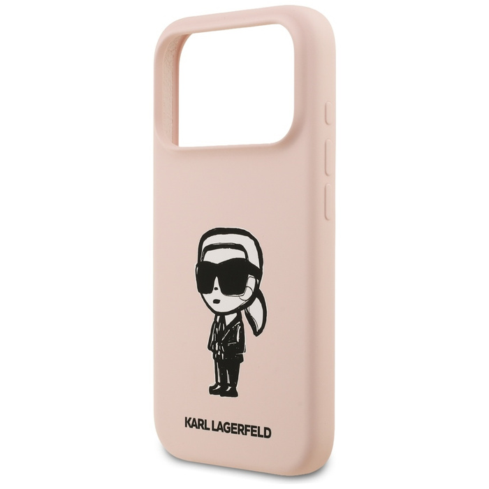 Etui Karl Lagerfeld Silicone Karl Sketch & Logo MagSafe do iPhone 17 Pro Max różowy