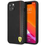 Case FERRARI Apple iPhone 13 Mini On Track Carbon Stripe Black Hardcase