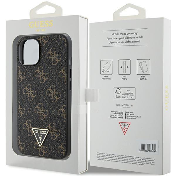 Etui Guess GUHCP15MPG4GPK iPhone 15 Plus / 14 Plus 6.7" czarny/black hardcase 4G Triangle Metal Logo Case
