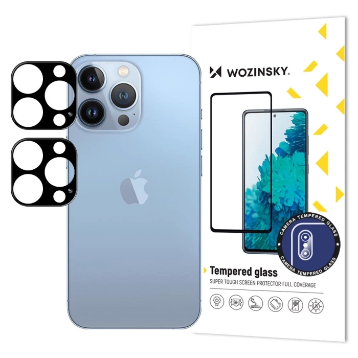 Wozinsky Full Camera Glass for iPhone 17 Pro Max, Black, Set of 2