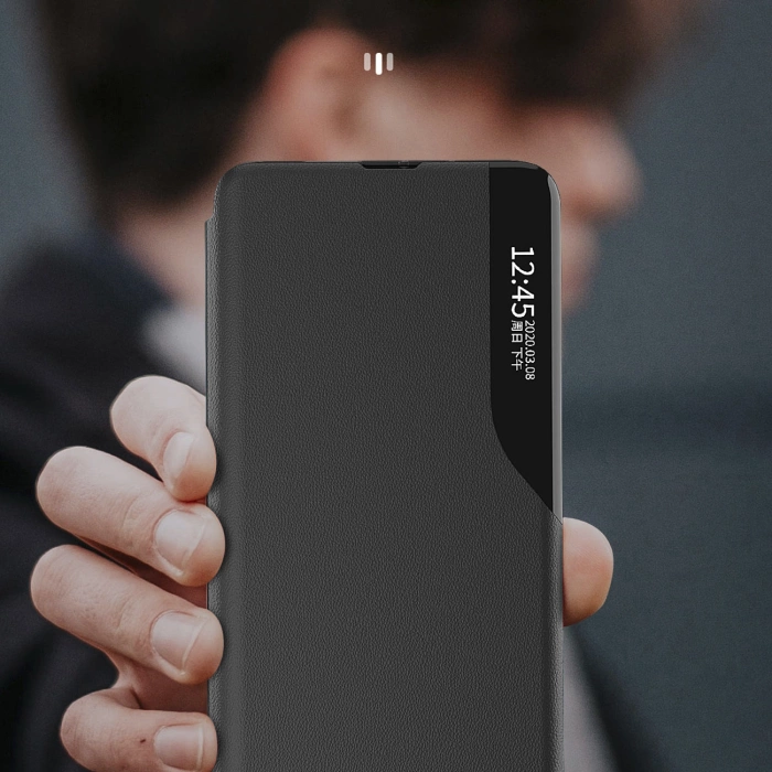 Eco Leather View Case for Samsung Galaxy S25 with Flip Stand - Black