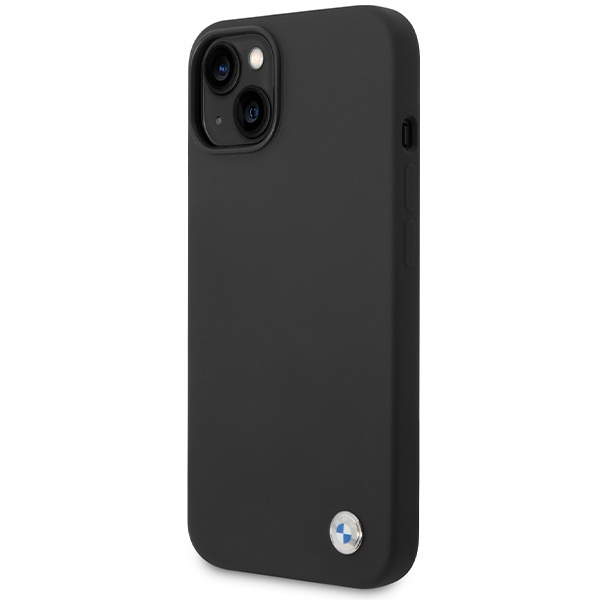 Hülle Bmw Bmhcp15ssilbk IPhone 15 / 14 / 13 6.1" Schwarz/Schwarz Hartcase Silikon Metall Logo Case