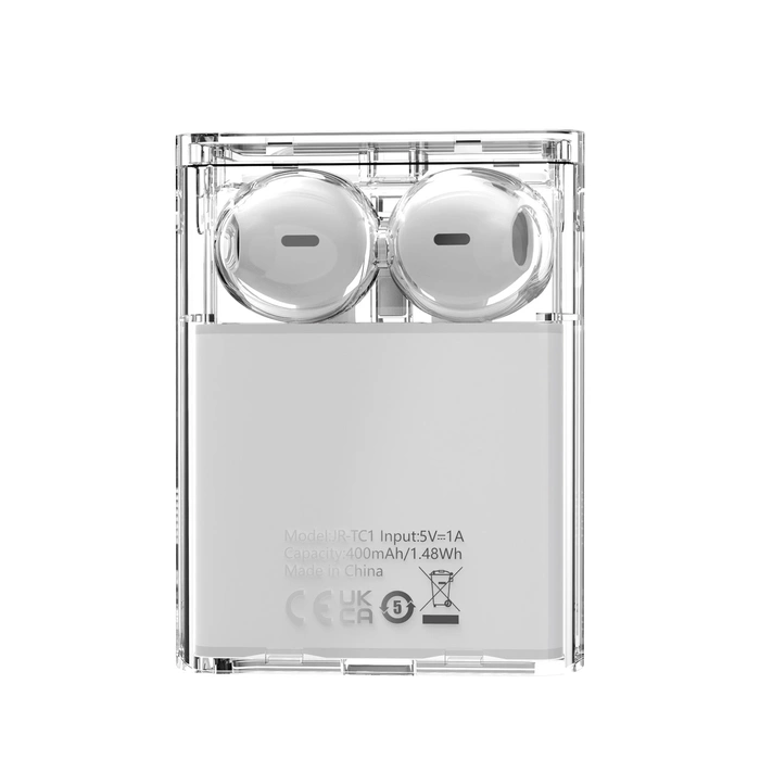 Bezdrátová sluchátka řady TWS Joyroom JR-TC1 IceLens s LED osvětlením – bílá