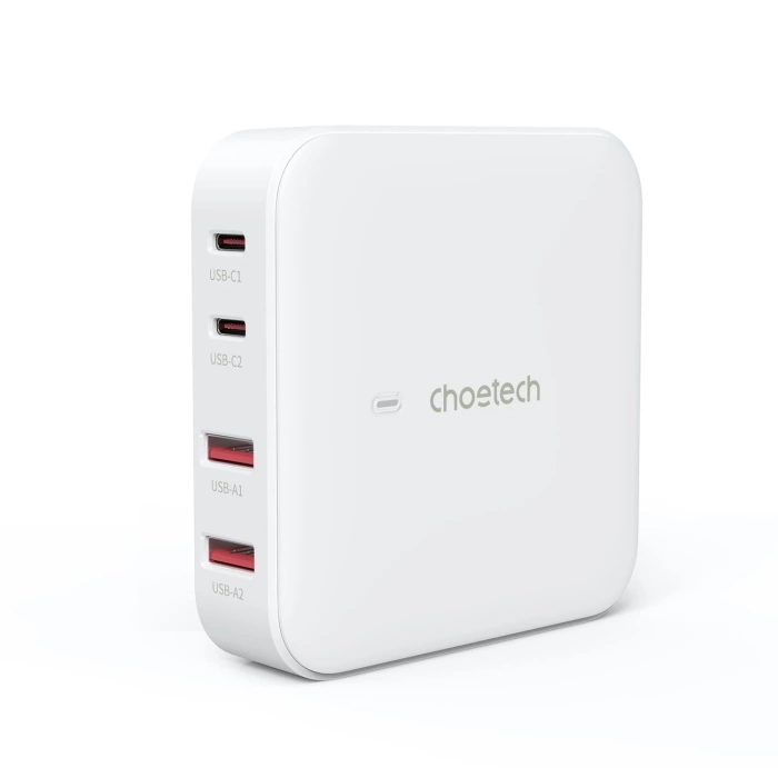 Choetech PD8008 100W GaN rychlonabíječka 2x USB-A / 2x USB-C - bílá
