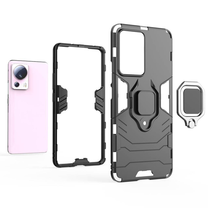 Funda Ring Armor para Xiaomi 13 Lite funda blindada soporte magnético anillo negro