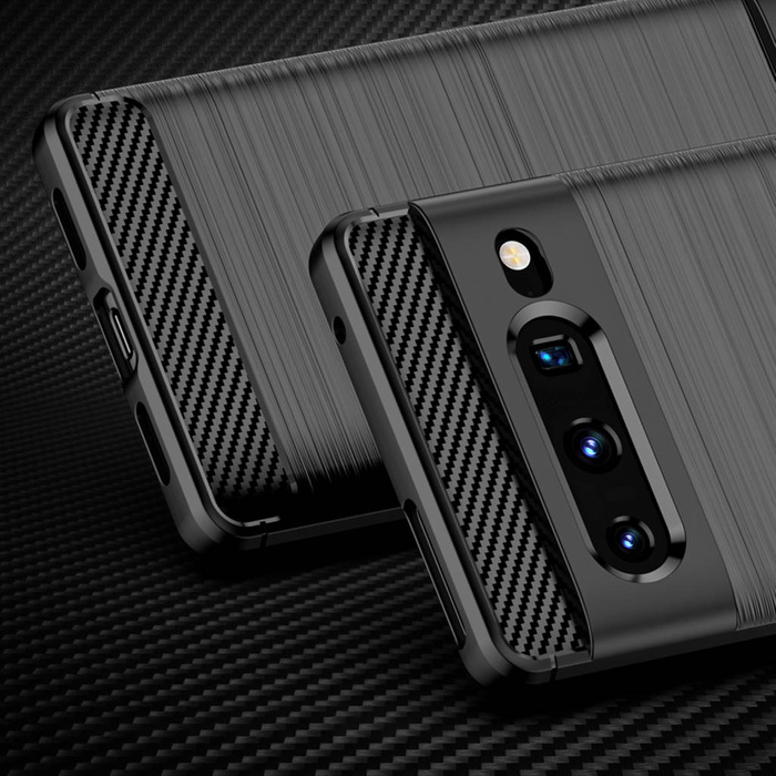 Carbon Case Cover flessibile per Google Pixel 7 Pro nera